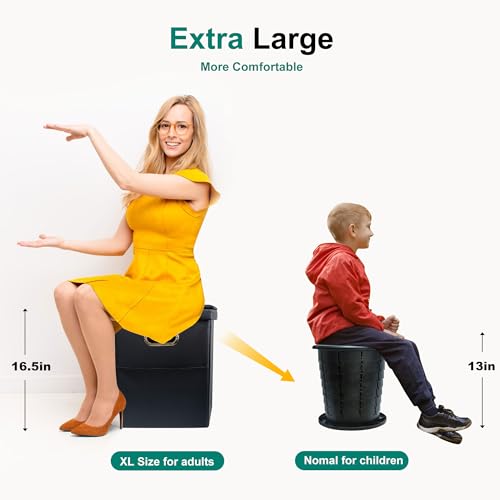 Ann Katy Upgrade XL Portable Toilet for Adults, Extra Large Portable Travel Floding Toilet, Camping Tall Toilets with Lid ...