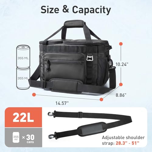 TOURIT 2-Zone Soft Cooler Bag 30/48Cans, Dry & Wet Insulated Beach Cooler, Lunch Bag, Leakproof Ice Chest for Camping, Pic...