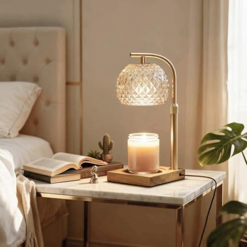 Mocalido Candle Warmer Lamp with Timer, Dimmable Electric Candles Warmer Adjustable Height, Top Candle Melter Lamp for Sce...