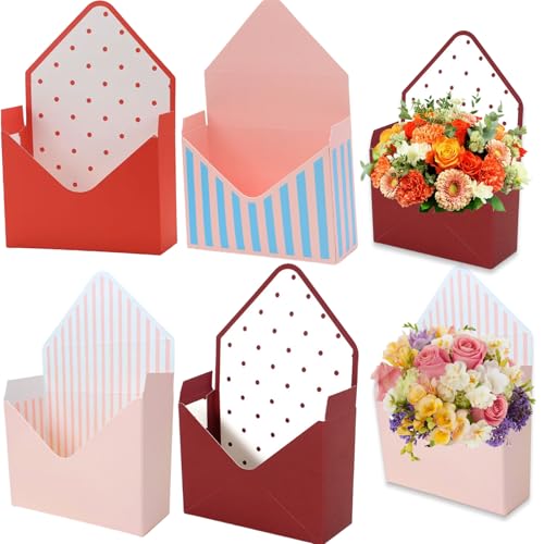 Florist Bouquet Envelope Boxes Mixed Style Flower Bouquet Packaging Gift Paper Boxes Gift Wrapping Envelope Handbag for Va...