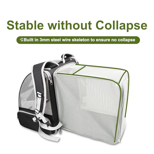 Texsens Cat Backpack - Expandable Pet Carrier for Medium Cats and Small Dogs up to 17 lbs - Breathable, Collapsible & Soft...