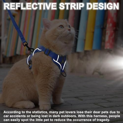 Skmeditec Cat Harness and Leash Set: Upgraded Escape Proof Vest with Lead for Large Cat Small Dog Puppy Walking, Soft Jack...