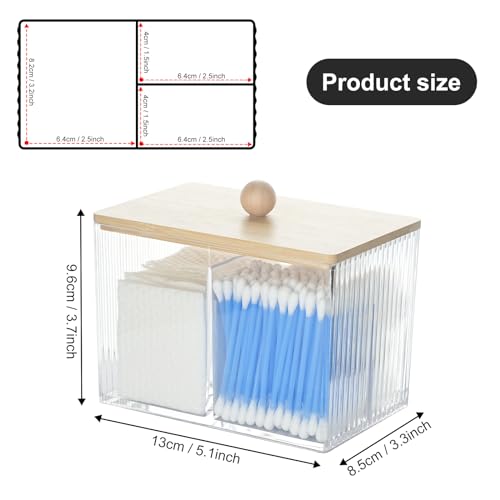 KIMCHOMERSE Qtip Holder Storage, Bathroom Cotton Ball Holder Canisters for Cotton Swab, Cottons Pad, Dental Floss Organize...
