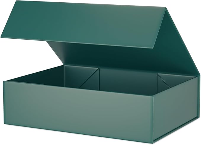 Green Gift Box 11.9" x 8.5" x 3.3" with Magnetic Closure Lid Gifts Boxe for Presents,Bridesmaid Gift Boxes,Cute Box,Birthd...