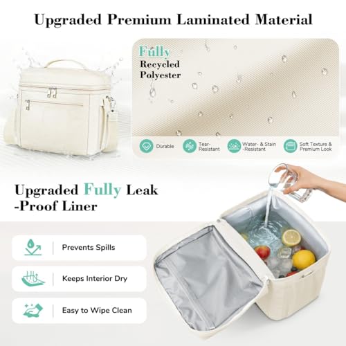 DALINDA Lunch Bag Cooler Bag Lunch Box for Women Men, Insulated Leak-Proof Lunch Bags Lightweight for Picnic,Grocery,Beac...