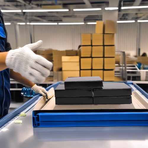 Rempry 7x5x1 Inches Black Shipping Boxes Pack of 50, Cardboard Corrugated Mailer Boxes for Packaging Small Business, Small...