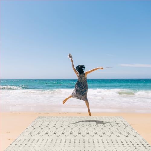 Beach Blanket Waterproof Sandproof, 78"×86" Large Picnic Blankets for 2-4 Adult, Lightweight Quick Dry Polyester Beach Mat...