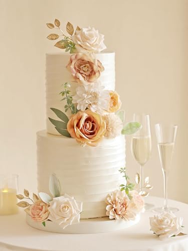 MISSPIN Artificial Flowers DIY Box Set Fake Roses Bouquet Bridal Wedding Flowers Colorful Centerpiece Table Decorations Bo...