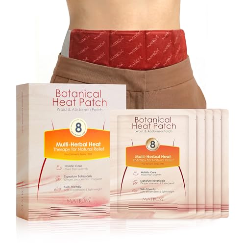 MATRÚM Period Pain Relief Heat Patch – Botanical Heating Pad for Cramps, Skin-Friendly Portable 3-Panel Design, 8 Hour Dru...