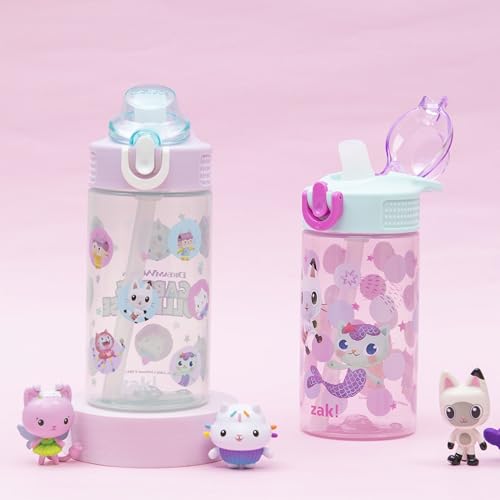 Zak Designs DreamWorks Gabby's Dollhouse Sage Kids Water Bottle For School or Travel, 16oz Durable Plastic Water Bottle Wi...
