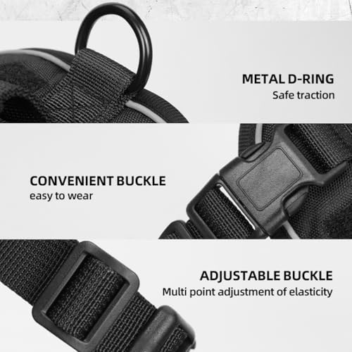 Tactical Dog Harness and Leash Set for Small Dogs - Military Puppy Vest Harness with Patches Vertical Handle Reflective Pe...