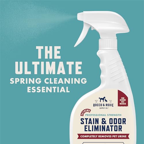 Rocco & Roxie Extreme Stain & Odor Eliminator for Strong Odor, Pet Urine Enzyme Cleaner Destroyer, Stain Remover, Dog Poop...
