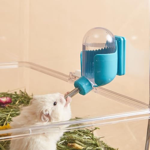 Hamster Water Bottle with Magnetic Holder, 3.4 oz Water Dispenser for Syrian Dwarf Hamster Mouse Rat Degu