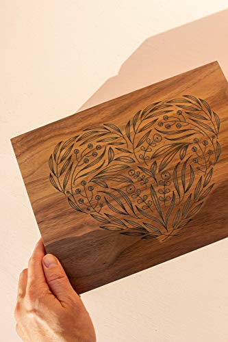 Floral Heart Wooden Memory Box for Wedding Anniversary [Personalized Custom Keepsake Box for New Baby, Mother's Day Gift f...