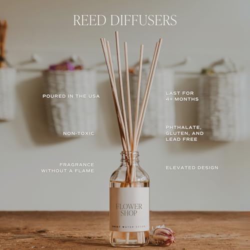 Sweet Water Decor Salt & Sea Reed Diffuser Set - Sea Salt Citrus & Musk Amber Scent Diffuser - Reed Diffusers for Home wit...