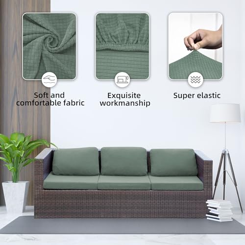 SUKAIKEQA Outdoor Cushion Covers Set,8PCS Patio Furniture Couch Seat Slipcovers, Replacement for Sofa Sectional Chair(Cove...