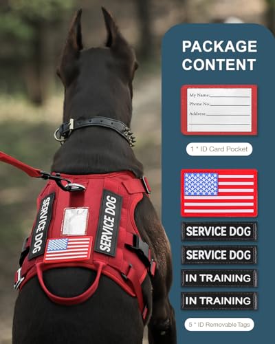 FAYOGOO Service Dog Harness for Medium Dog - Mesh Breathable Dog Harness Escape Proof with Handle - No Pull Military Servi...