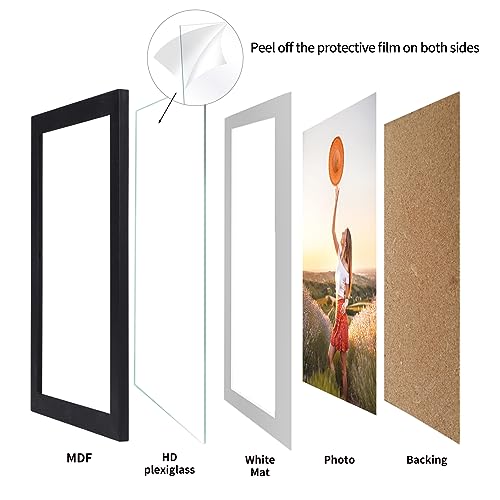 Lyeasw 4x6 Picture Frames Black Set of 15, Display Pictures 4x6 with Mat or 5x7 without Mat, Multi Photo Frames for Wall H...