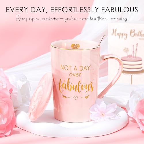 Birthday Gifts for Women Happy Birthday Gift Baskets for Women Unique Not A Day Over Fabulous Mug Gift ideas Pink Gifts Bo...
