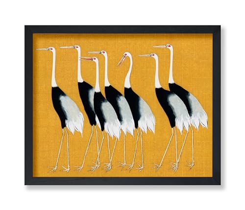 Poster Master Vintage Japanese Crane Poster - Retro Red Crown Crane Print - Bird Art - Great Gift for Men, Women, Animal L...