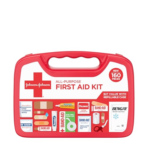 All-Purpose Portable Compact First Aid Kit for Minor Cuts, Scrapes, Sprains & Burns, Perfect for Home, Car, Travel, Campin...