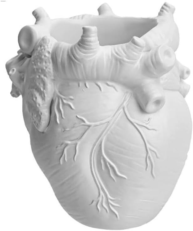 HUZHIBING Heart-Shaped Pen Holder, 4.3" x 3.74" Human Heart Organ Shape Pen Holder, Gothic Makeup Brush Holder, 3D Realist...