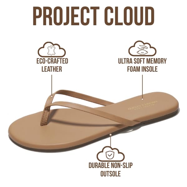 Project Cloud Flip Flops for Women Footwear- Lightweight and Memory Foam Insole Sandals for Women 2026 - Durable Non-Slip ...