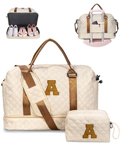 Vogewood Mom Gifts-Women Birthday Gifts-Gifts for Teenage Girls-Personalized Duffle Bag with Shoe Compartment, Kids Overni...