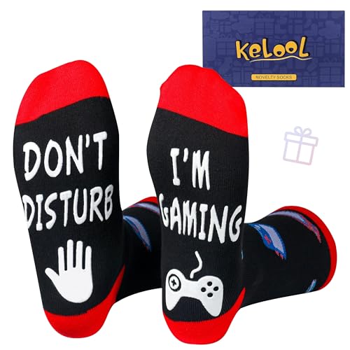 Kelool Do Not Disturb I'm Gaming Socks,Men Gifts for Men Teen Boys Dad Son Kid St Patricks Day Father Mothers Day Socks Gifts
