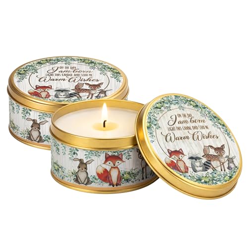 Majestic Zen Woodland Scented Candle 9-Pack Soy Wax Baby Shower Candle Favors - Natural Scented Candle Gift Set & Gender R...