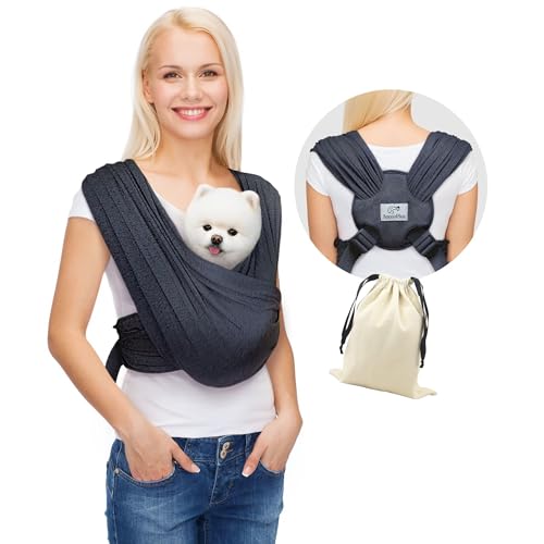 AnccoPlus Dog Carrier for Small Dogs, Front Facing Dog Carrier Sling, Hands Free Cat Sling, Size Adjustable, Reducing Back...