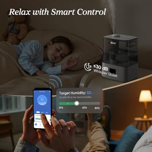 LEVOIT Humidifiers for Bedroom Large Room Home, (6L) Cool Mist Top Fill Essential Oil Diffuser for Baby & Plants, Smart Ap...