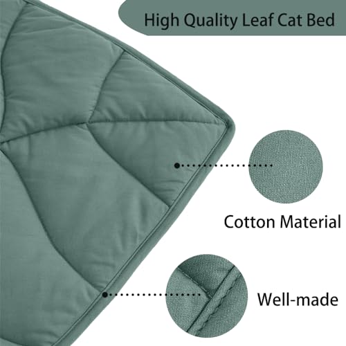 Letalong 30 X 20 Inch Leaf Shaped Cotton Cat Bed Pad, Warming Cat Mat, Pet Warming Pad for Cats, Warmer Mat for Feral and ...