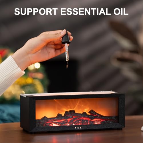 Fireplace Aroma Essential Oil Diffuser, 150ml Ultrasonic Humidifier, Scent Aroma Diffuser with Remote Control & Timer for ...