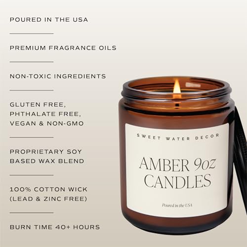 Sweet Water Decor Palo Santo Patchouli Soy Candle - Black Pepper, Clove Leaf, Nutmeg and Lavender Scented Candles for Home...