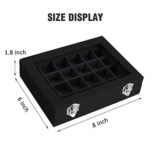 Vicoter Velvet Jewelry Box 24 Grid Jewelry Ring Display Organiser Box Tray Holder Earrings Storage Case for Girls Wife Mom...