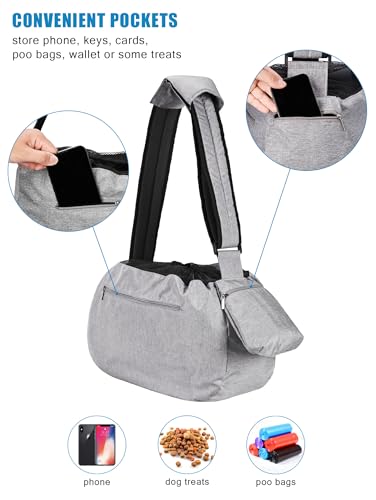 Ownpets Pet Sling Carrier, Fits 15 to 25lbs Extra-Large Dog/Cat Sling Carrier Reversible and Hands-Free Dog Bag with Adjus...