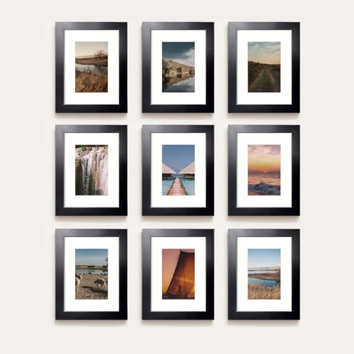 LaVie Home 8x10 Picture Frame, 8 x 10 Frame Display Pictures 5x7 with Mat or 8x10 Without Mat, Stable and Sturdy Black Fra...