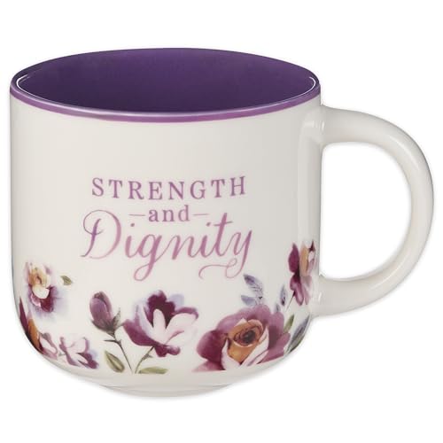 Christian Art Gifts Large Inspirational Ceramic Coffee & Tea Mug for Women: Strength & Dignity Encouraging Bible Verse, Cu...