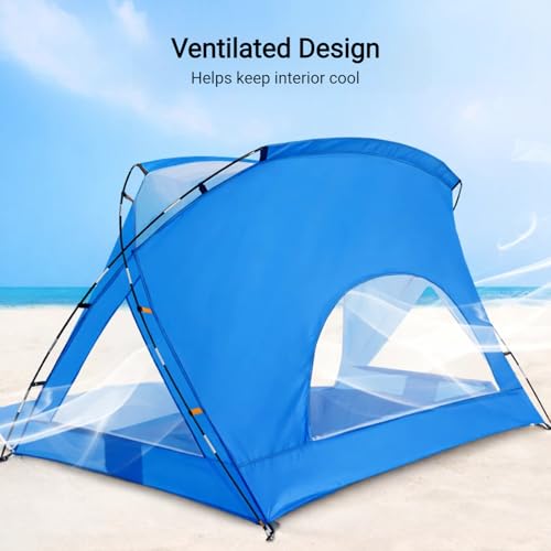 Beach Tent, Portable Sun Shelter for 2/3/4/6-8 Person with UPF 50+ UV Protection, Easy Setup Waterproof Beach Shade Canopy...