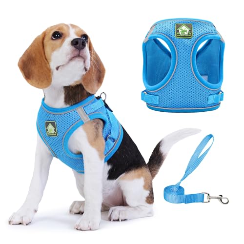 Jolifield Step in Dog Harness with Leash Set, Adjustable Soft Padded and Breathable Mesh for Small Sized Dog, Reflective N...