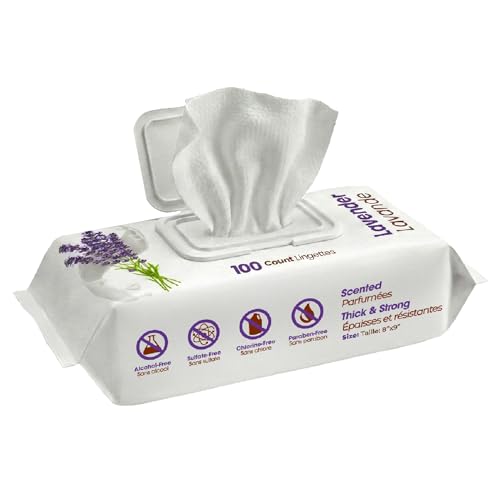 Best Pet Supplies 8" x 9" Large Dog Wipes - Cleaning and Deodorizing for Paws and Coat - Gentle Formula with Lavender Vita...