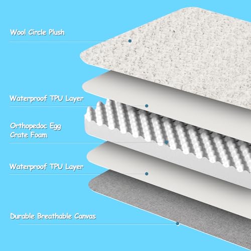 EMPSIGN Reversible Cool and Warm Dog Bed for Crate Pad, Pet Beds with Washable and Removable Cover, Dogs Crate Beds Sleepi...
