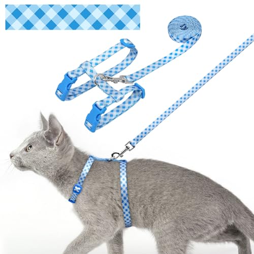 azuza Cat Harness and Leash Set for Safe Walking and Travel, Escape Proof Cat Harness, Lightweight Soft and Comfortable, A...
