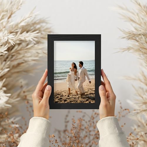 Vittanly 4x6 Picture Frame Set of 3, Display Pictures 3.5x5 with Mat or 4x6 without Mat for Wall Mounting or Tabletop, Pic...