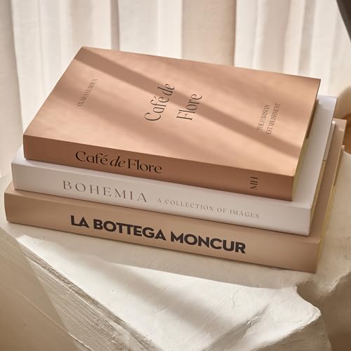 Moncur Home Faux Books for Decoration Coffee Table Books set of 3 Decorative Books Neutral Room Decor Aesthetic Shelf Deco...