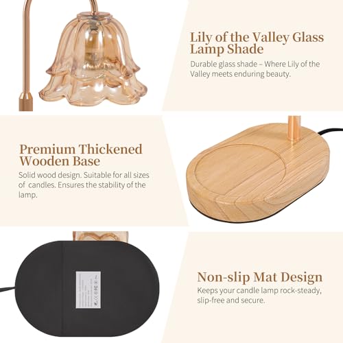 Flower Candle Warmer Lamp with Timer - Dimmable Electric Candle Lamp, Birthday Gifts for Women Mom, House Warming Gifts Ne...