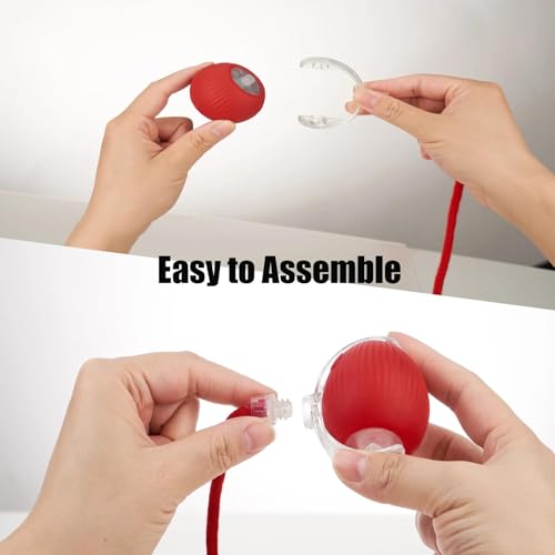 molxiobul Interactive Dog Cat Toy Ball, Upgraded Rechargable Smart Automatic Rolling Pet Ball with Tail, Fast Moving Toy f...