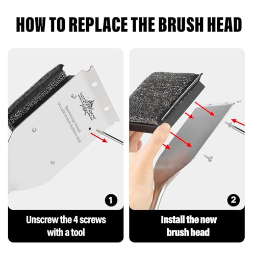 XUDAKAIXIN Grill Brush Bristle Free,Unique Steel Fibers Pad [Safe & Efficient] Perfect for Any Grill/Flat Tops Griddles,Sa...