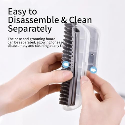 Self Cleaning Pet Grooming Brush - Wall Mounted Reusable Cat & Small Dog Groomer with Adhesive, Durable PP Plastic Comb, S...
